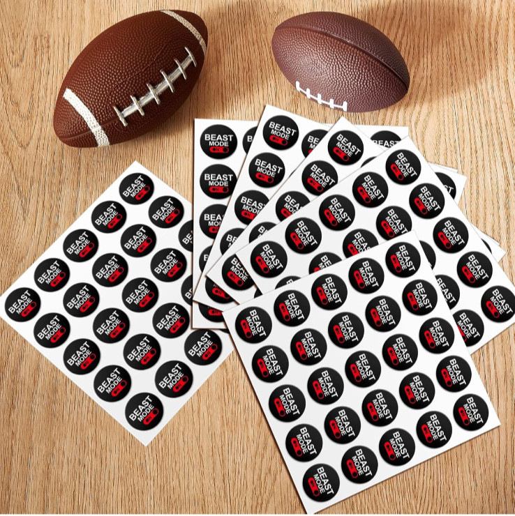 200 Pcs “BEAST MODE” Football Helmet Stickers 1-1/8 inches Self Adhesive
