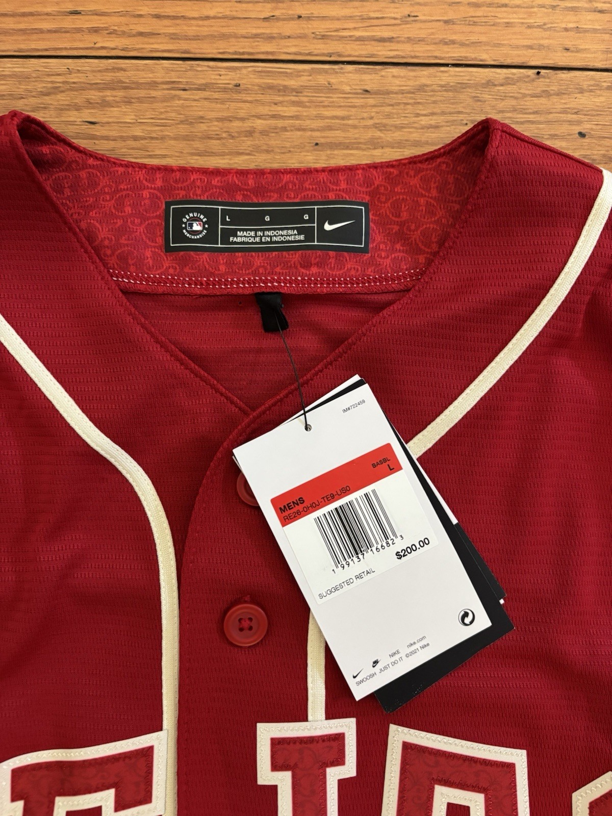 Nike Texas Longhorns “Tejas” Baseball Jersey Red García #53 Men’s L and M