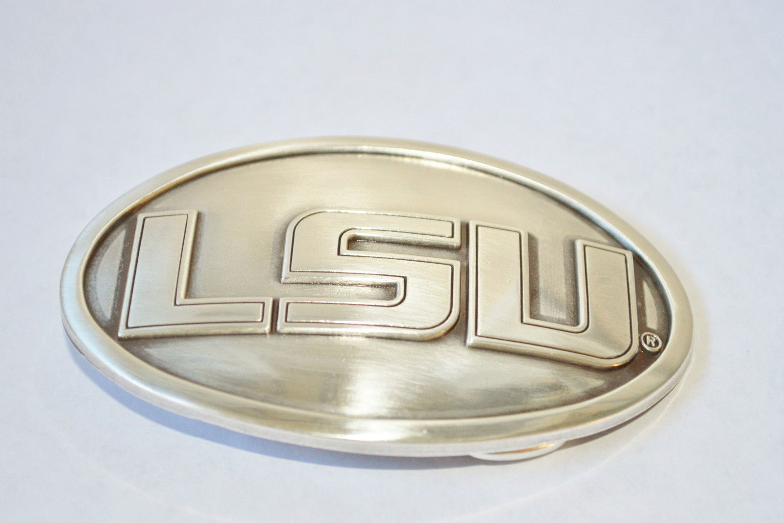 New Enmon LSU Tigers Brushed Belt Buckle Silver Louisiana State NCAA