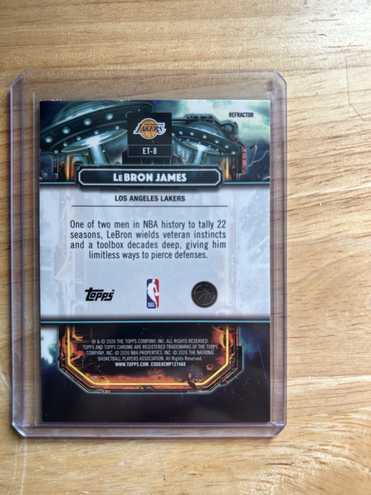 Topps 2025-26 Cosmic Chrome LeBron James ET-8 Extraterrestrial Refractor