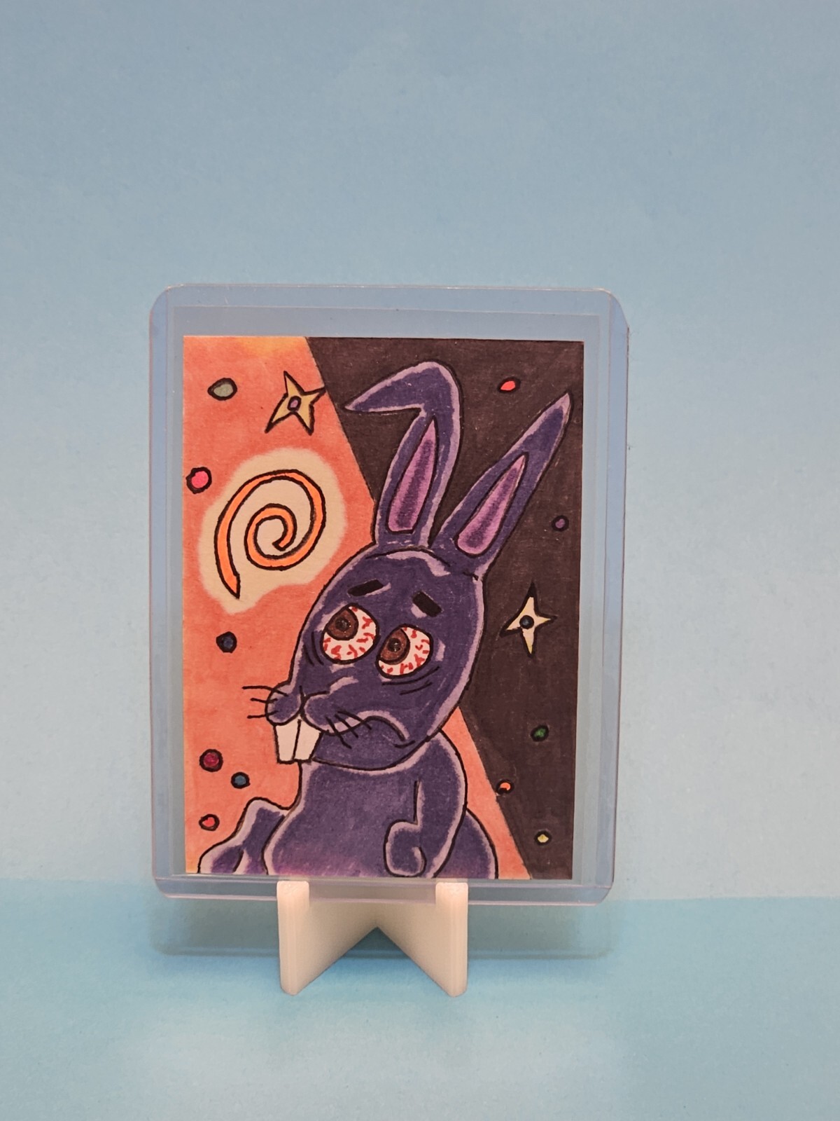 Top Loader Card Stand Holder Display 6 Pack GLOW IN THE DARK