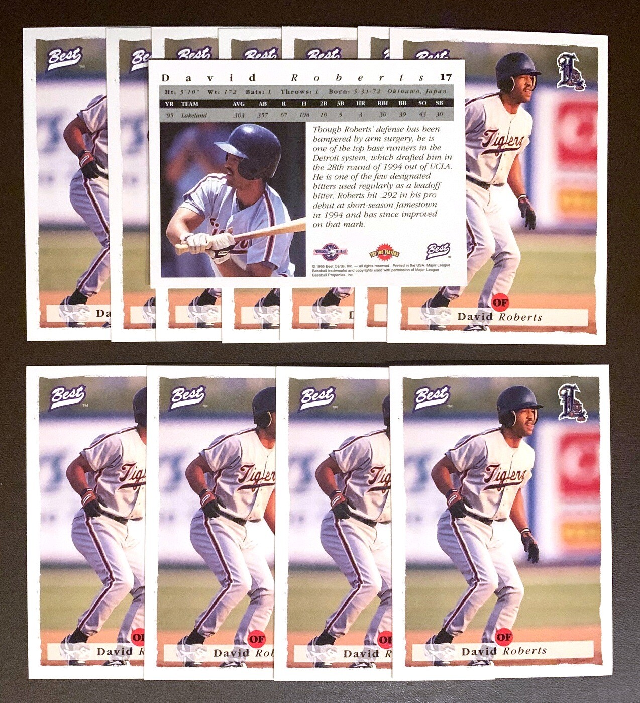 (one) DAVE ROBERTS 1995 Best Lakeland Tigers – Los Angeles Dodgers Manager RC