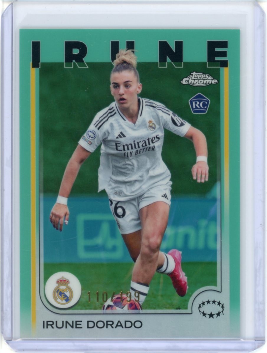 2024-25 TOPPS CHROME UEFA WOMEN’S UWCL AQUA IRUNE DORADO 110/199