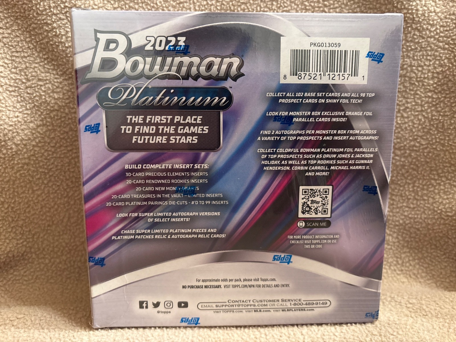 2023 Topps Bowman Platinum MLB Baseball Monster Box – Factory Sealed