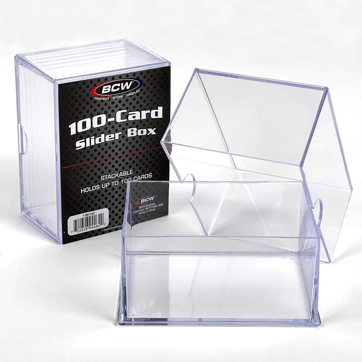 BCW Clear Slider Boxes Hold 100 Standard Cards – Baseball Basketball Storage