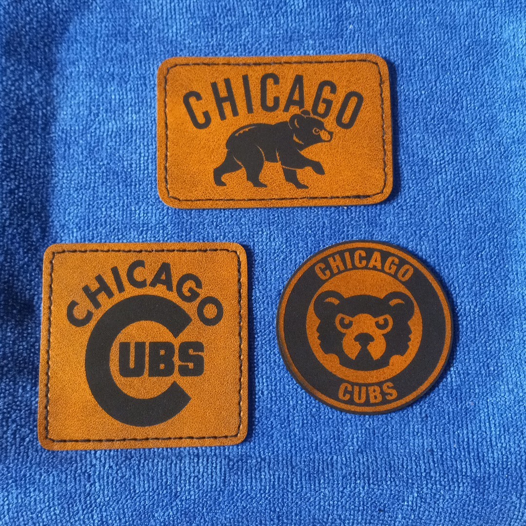 Cubs Leather Iron on Patch For Hats And Accessories