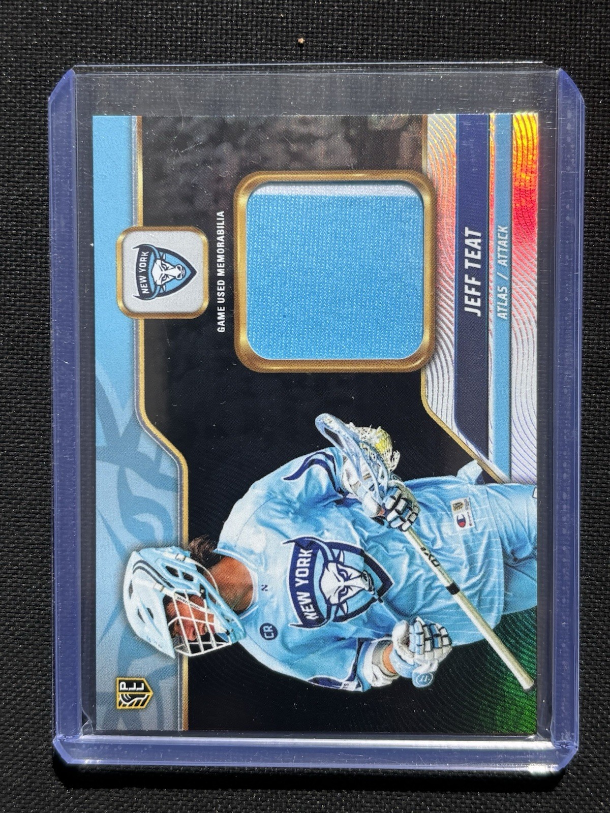 Jeff Teat 2 color 2024 PLL Lacrosse Game Used Jersey Card