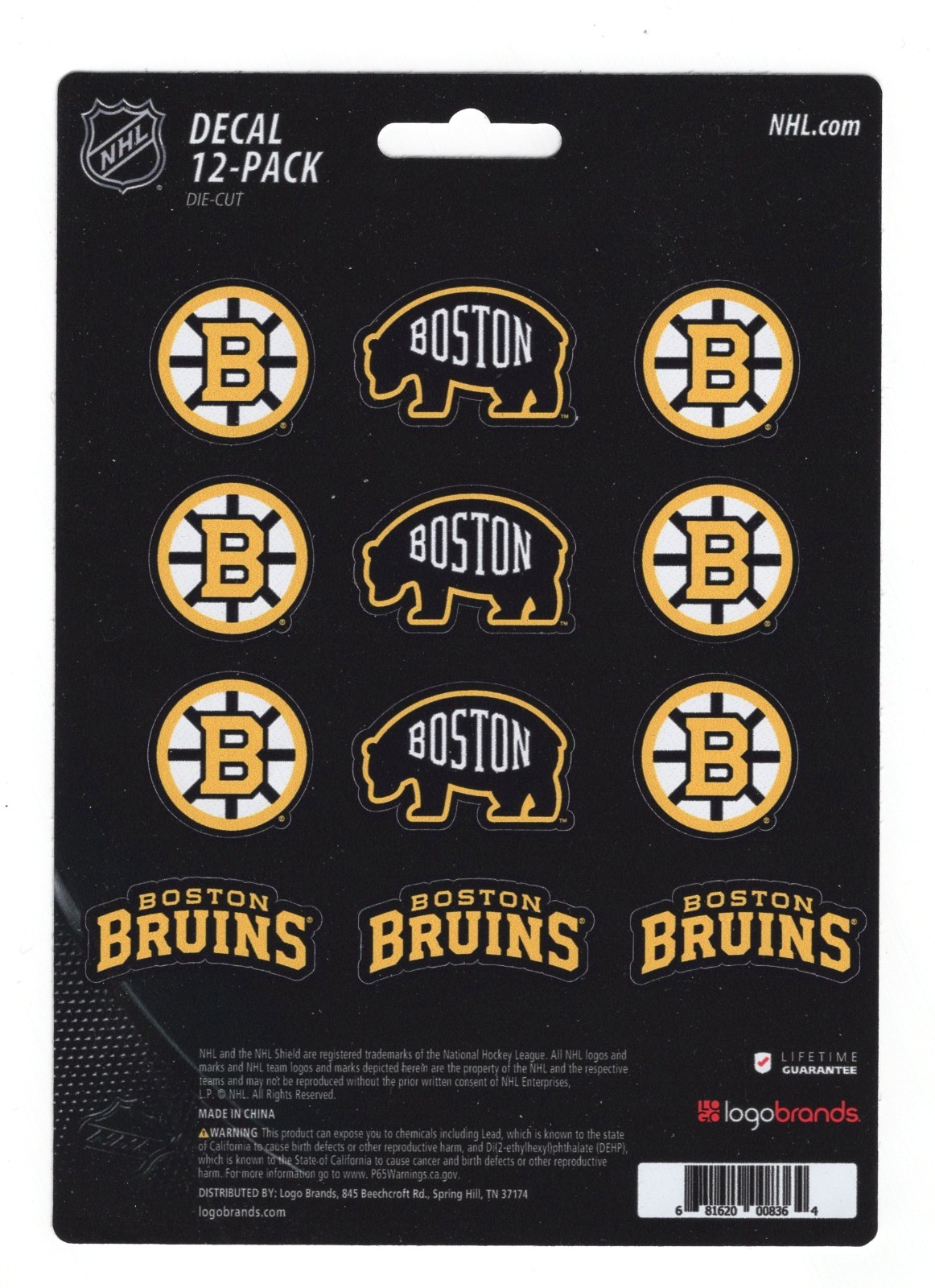 Boston Bruins NHL Vinyl Die-Cut Sticker Set / Decal Sheet *Fanmats