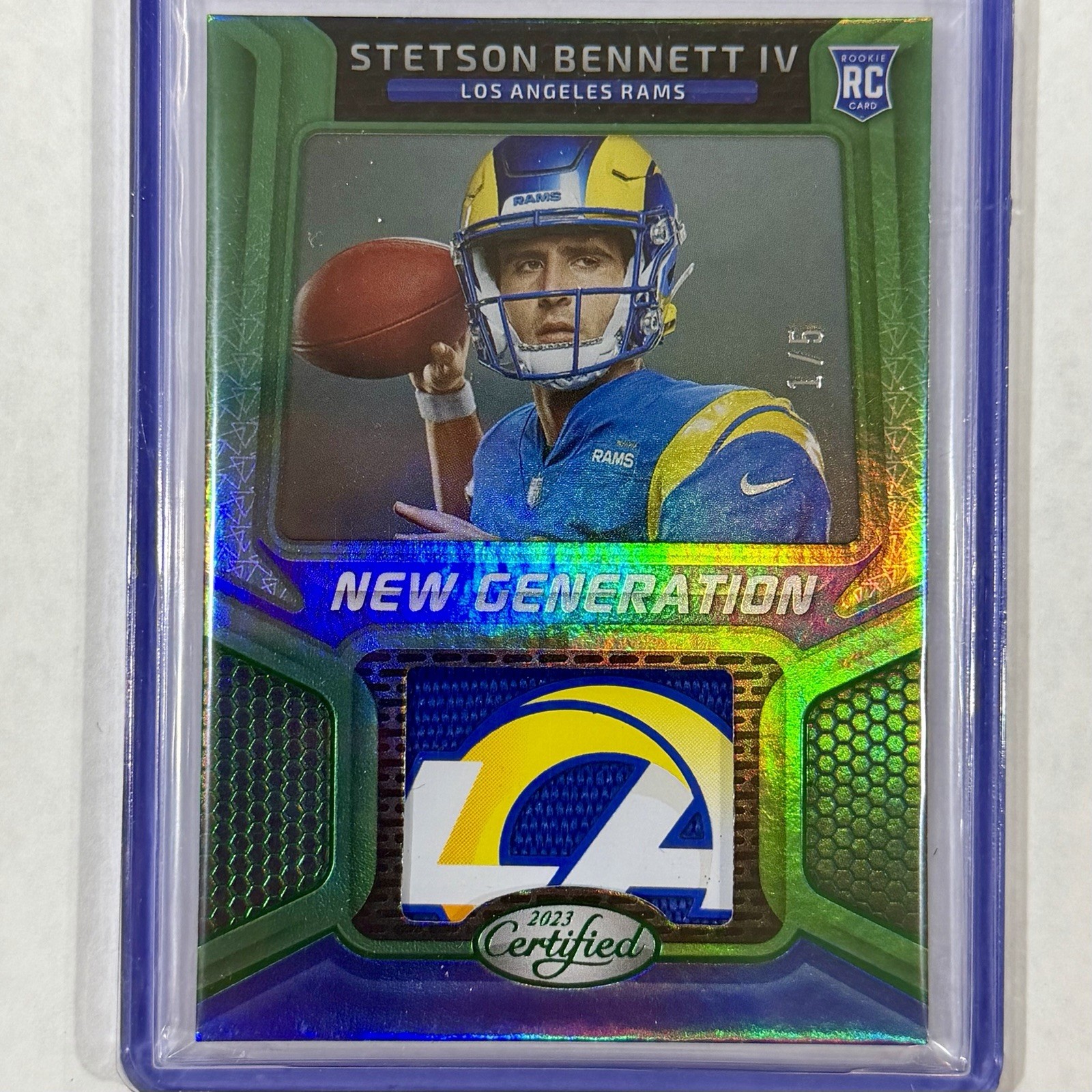 2023 Panini Certified Stetson Bennett IV New Generation Mirror Green RC Patch /5