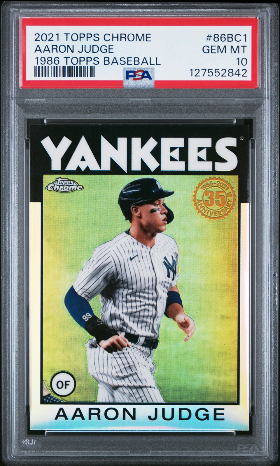 2021 TOPPS CHROME 1986 TOPPS BB #86BC1 AARON JUDGE PSA 10