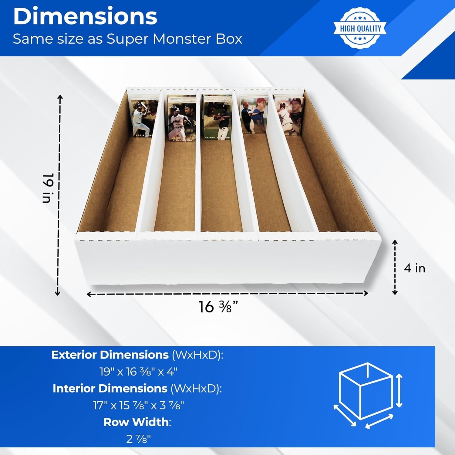 4 Row Trading Card Storage Box – 3200 ct Storage Box for Sports, Gaming, Base…