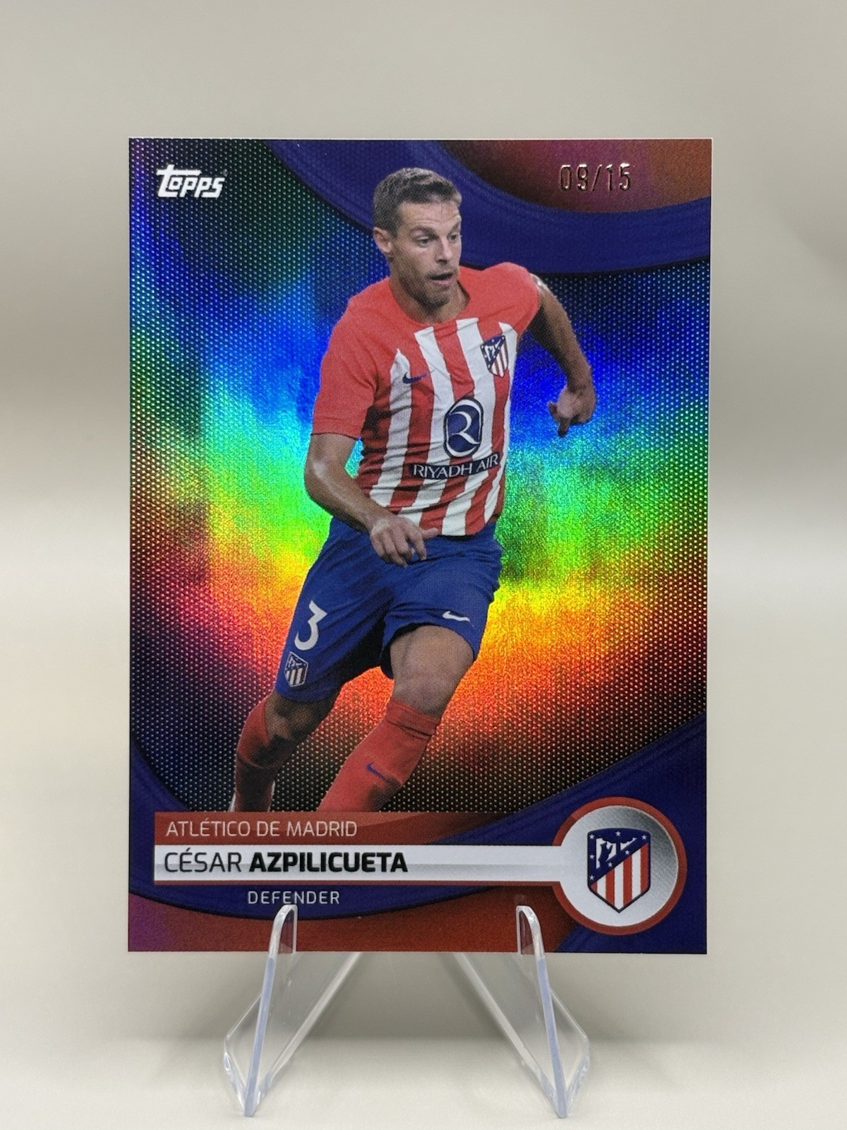 2024 Topps César Azpilicueta Rainbow Foil /15 #8 Atlético Madrid SSP