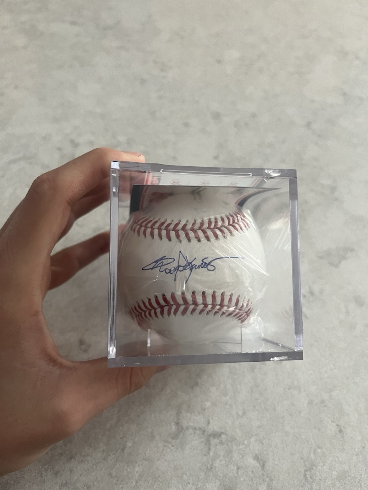 BallQube UV Baseball Display Case Clear Cube w/ Box, Signed by Roger Clemons
