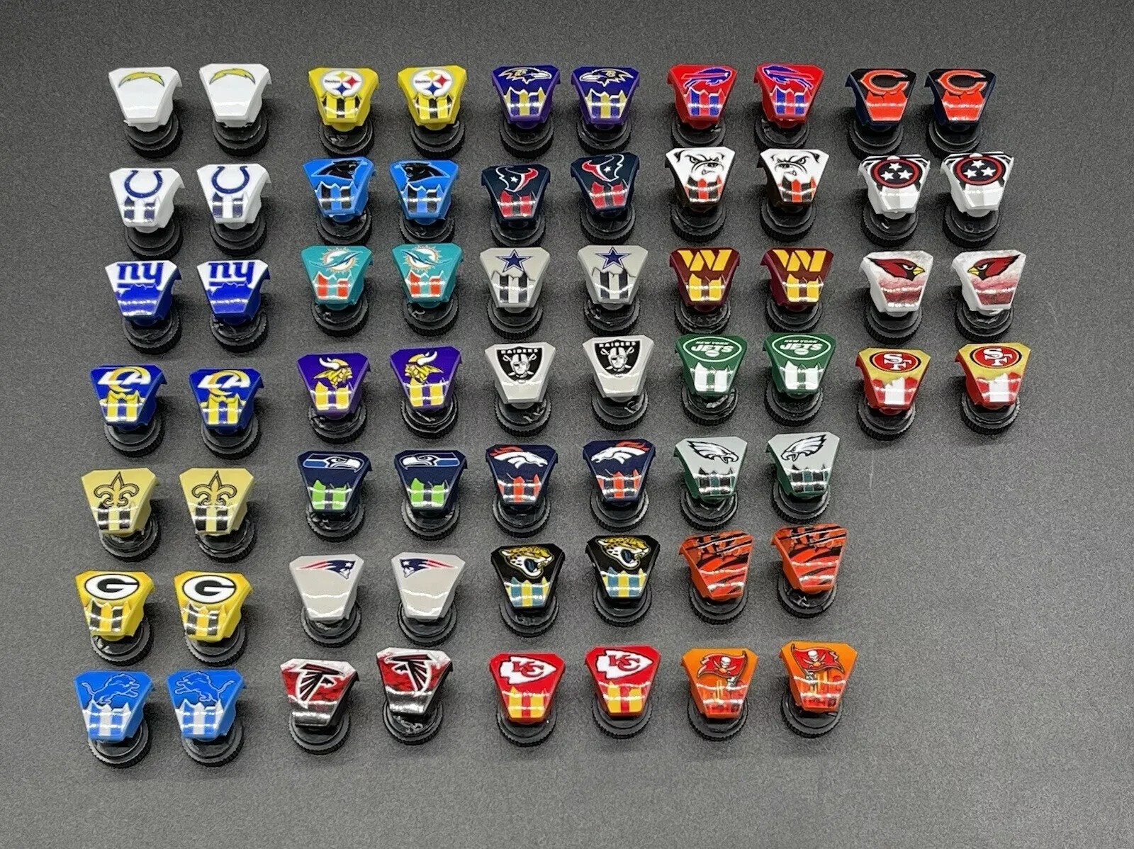 Custom Team Mini Helmet Visor Clips ( Not 3D printed ) **No Lines**