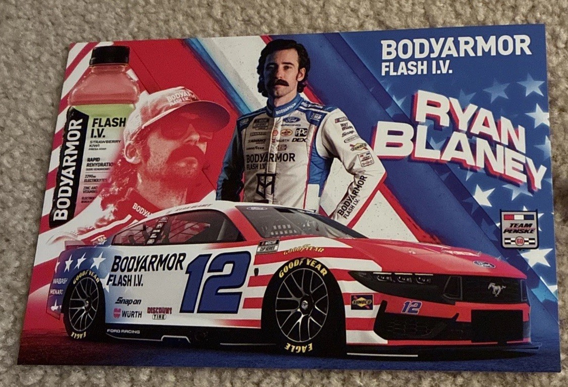 Nascar Driver #12 Ryan Blaney Bodyarmor Flash IV 2026 Postcard