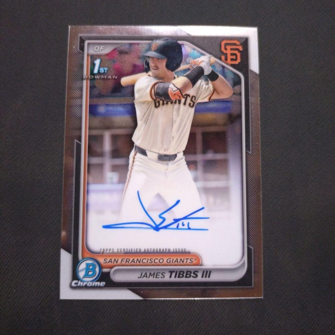 James Tibbs 1st Bowman Chrome Auto Prospect LA Dodgers Top 100 AAA