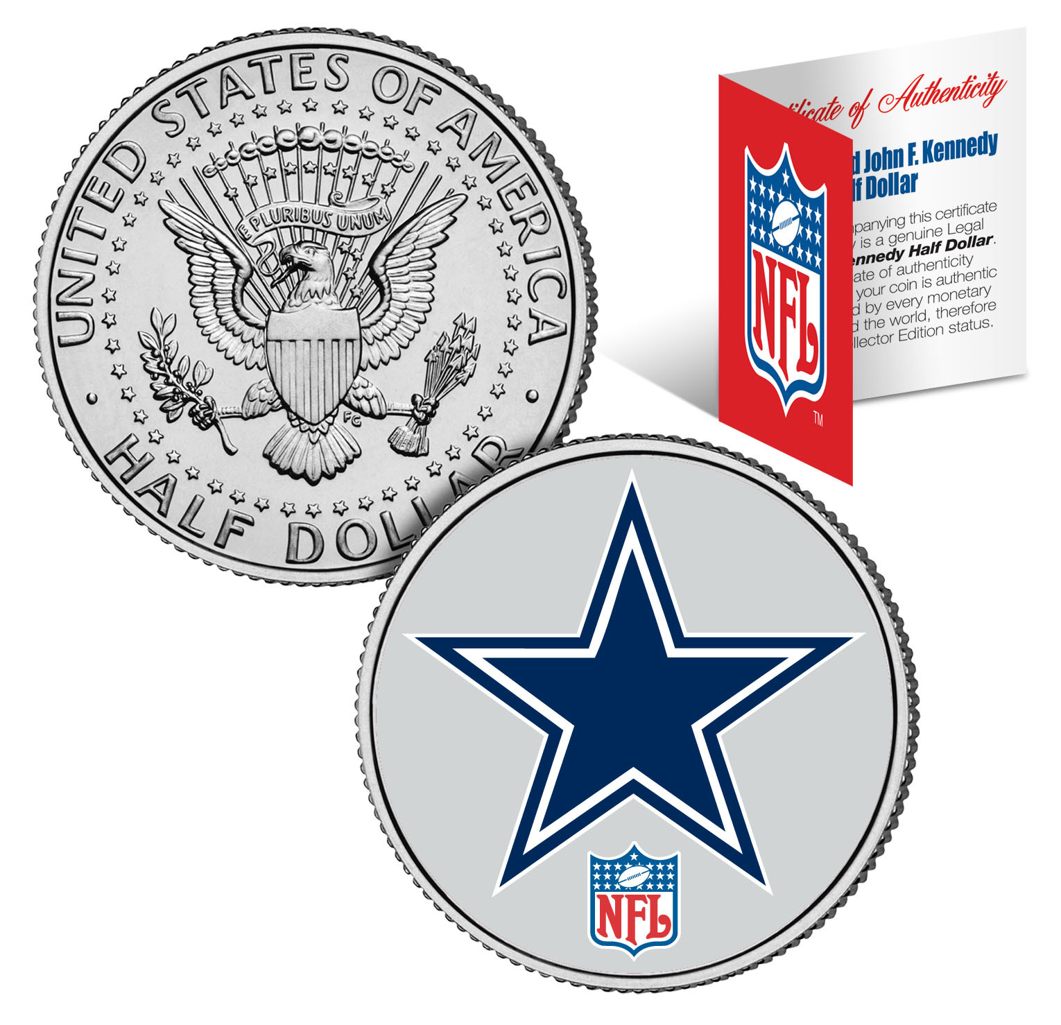 DALLAS COWBOYS NFL JFK Kennedy Half Dollar US Coin *Officially Licensed*