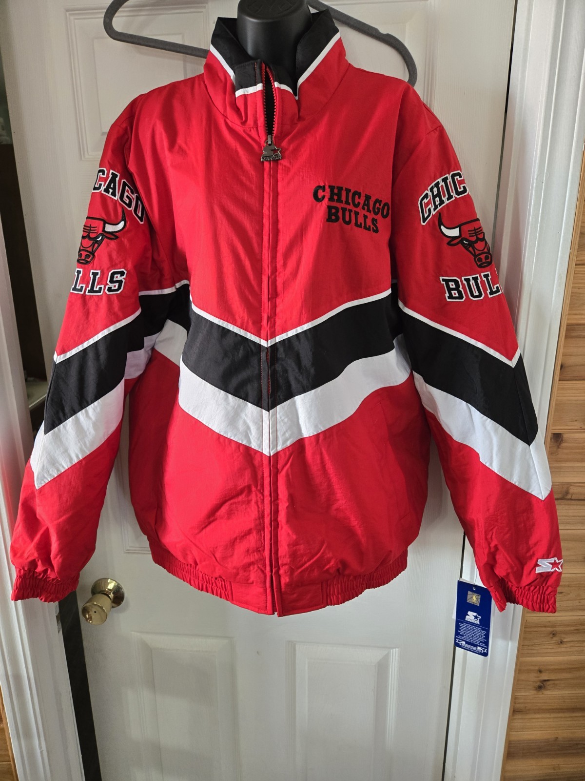 NBA Chicago Bulls Windbreaker Full Zip Jacket Nylon Multicolor Men Size L NWT