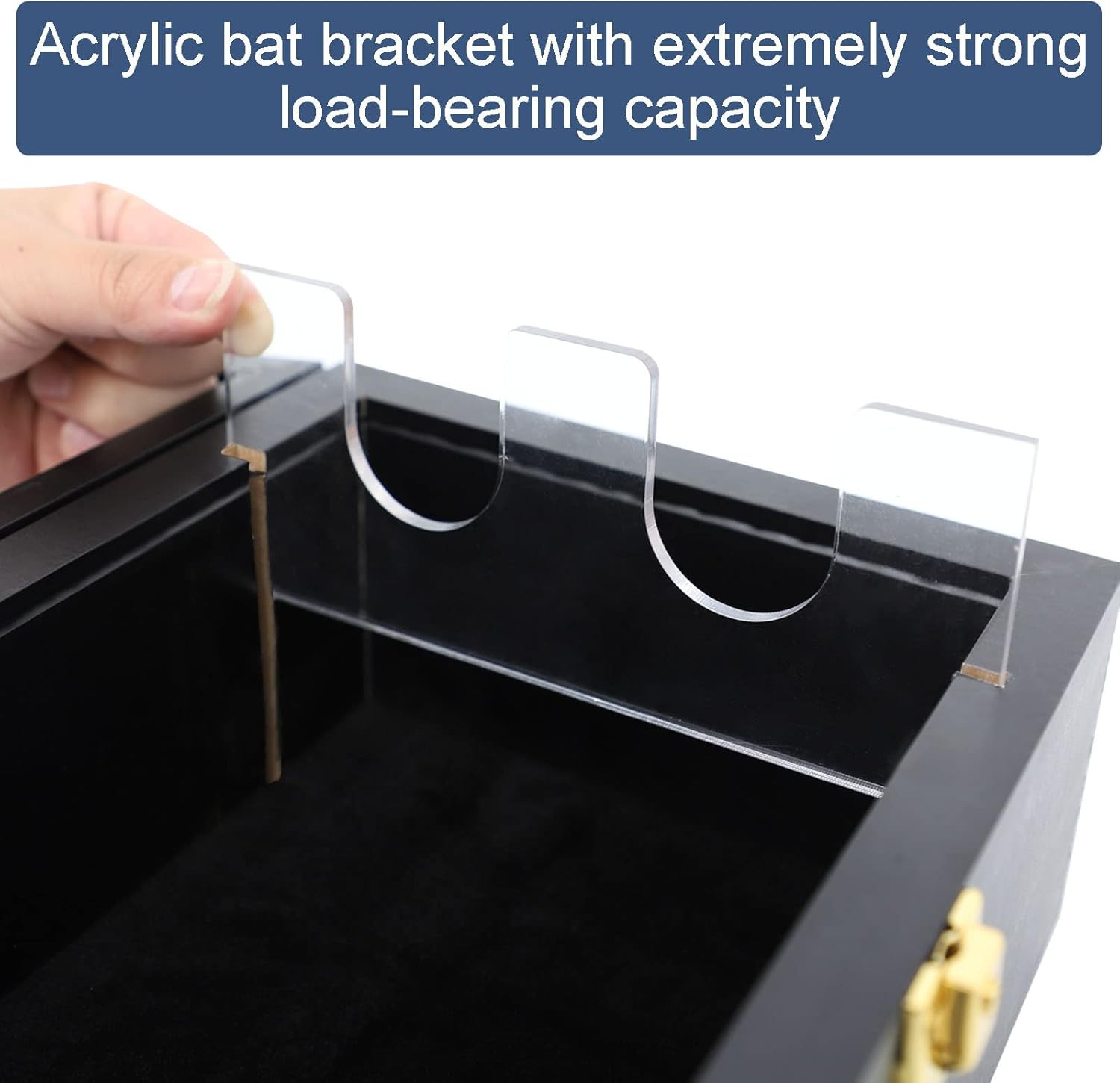 HOROW 2 Baseball Bat Display Case Wooden Frame with Acrylic Transparent Door