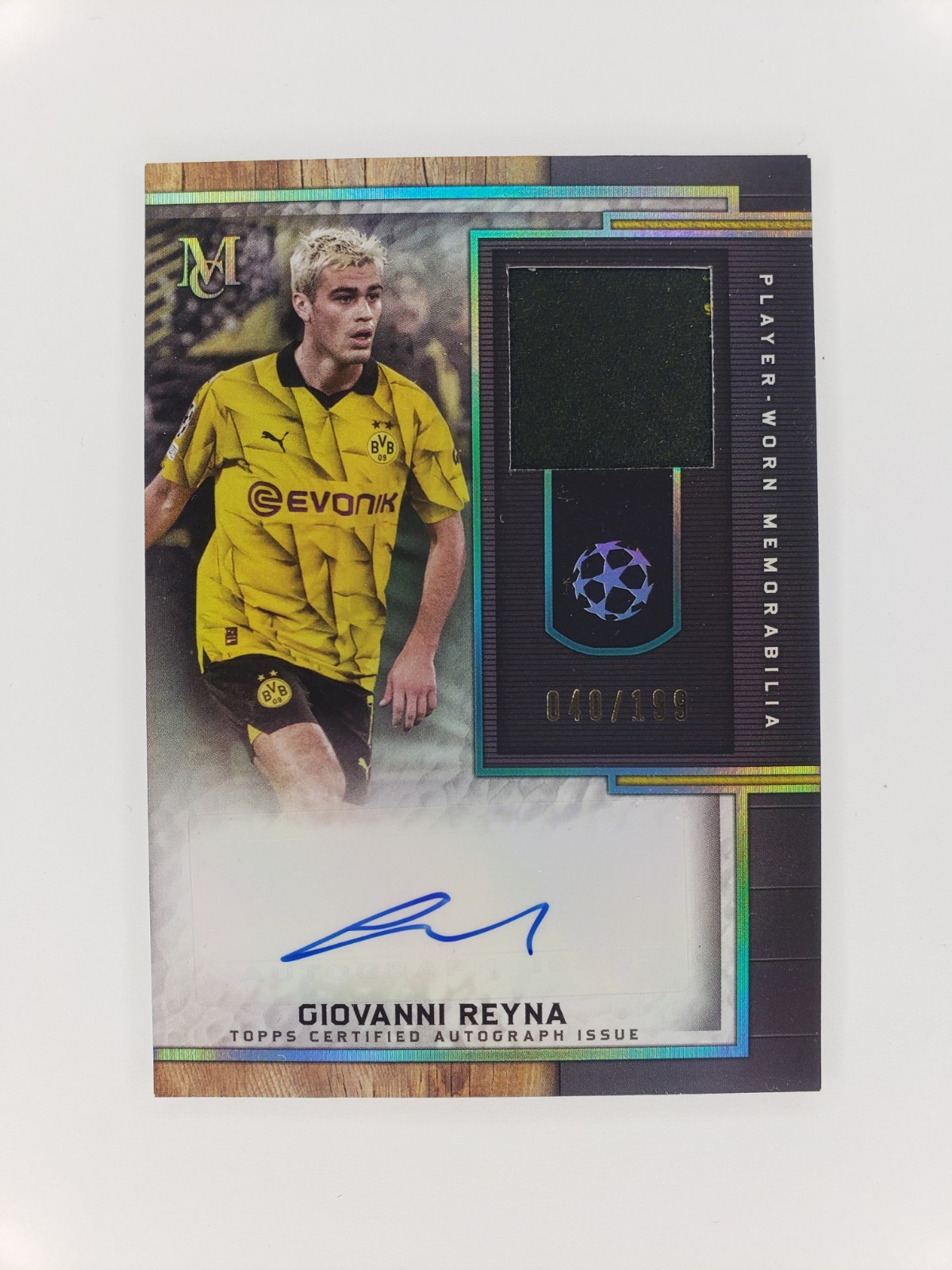 2023-24 Topps Museum UEFA Giovanni Reyna Dual Relic Auto /199 MAR-GR