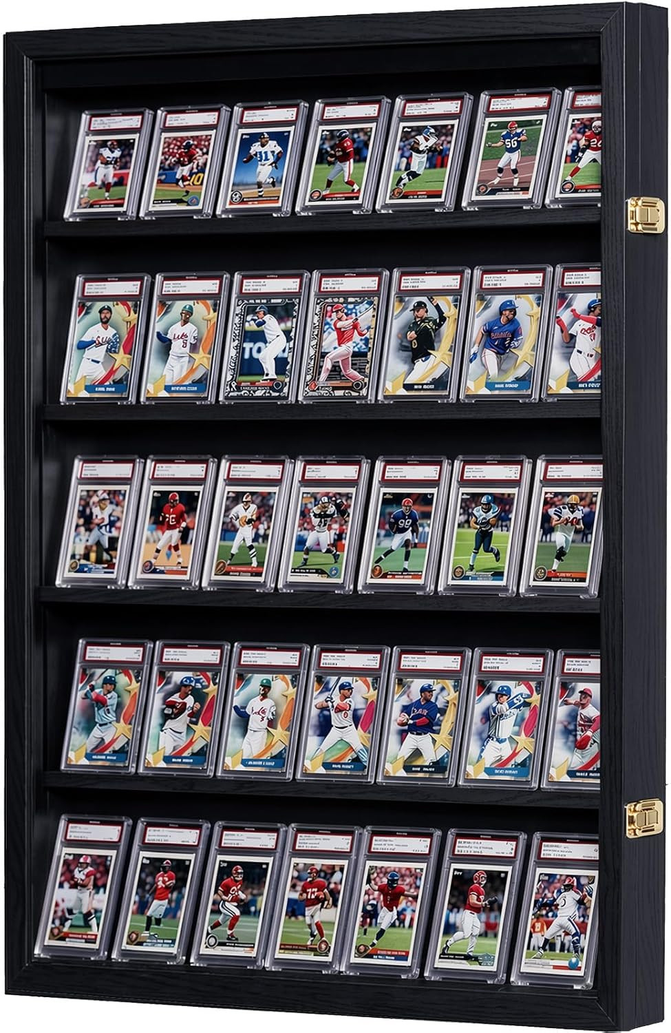 35 Baseball Card Display Case – Graded Sports Card Frame with 98% UV Protection,
