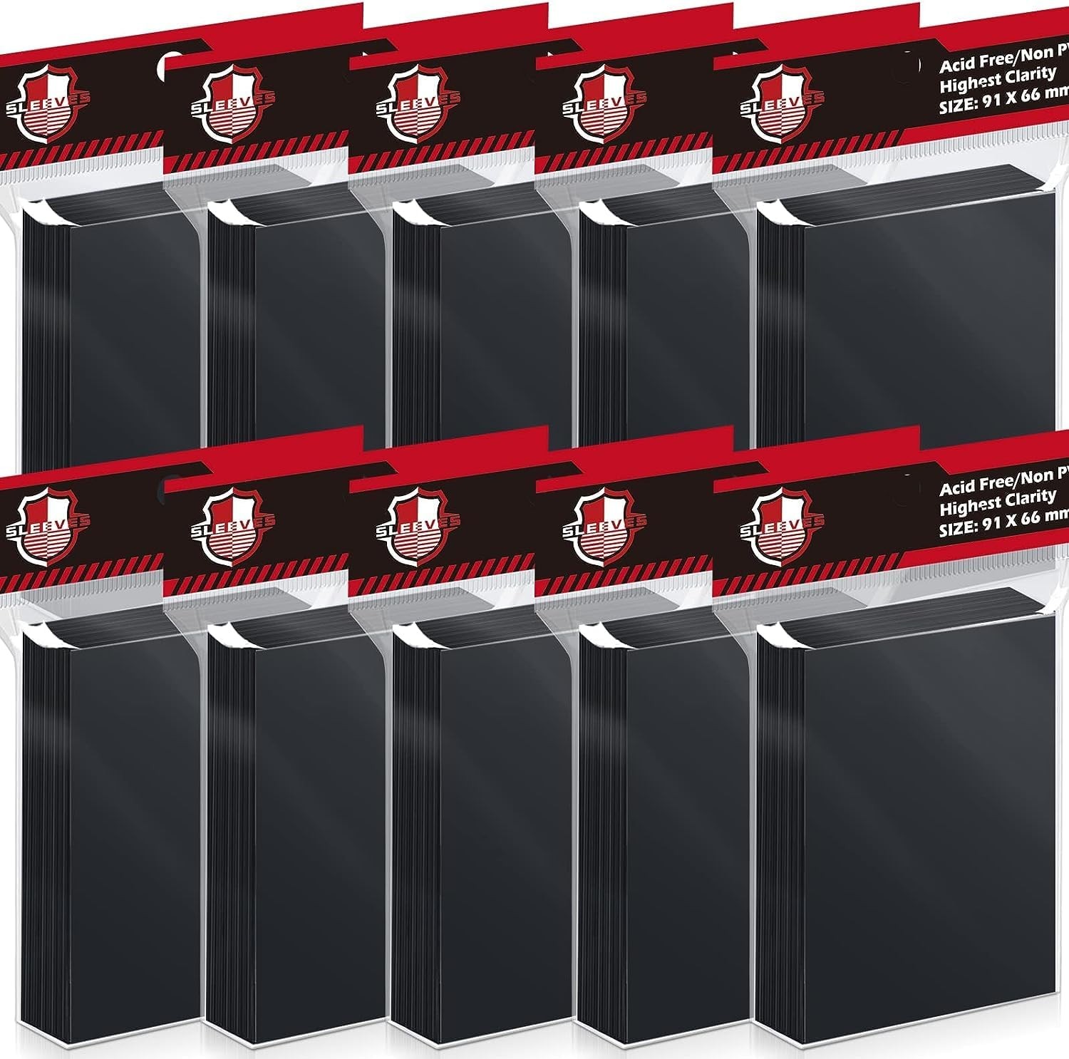 1000 Pcs Black Card Sleeves Toploaders for Trading Card Matte Card Sleeves D
