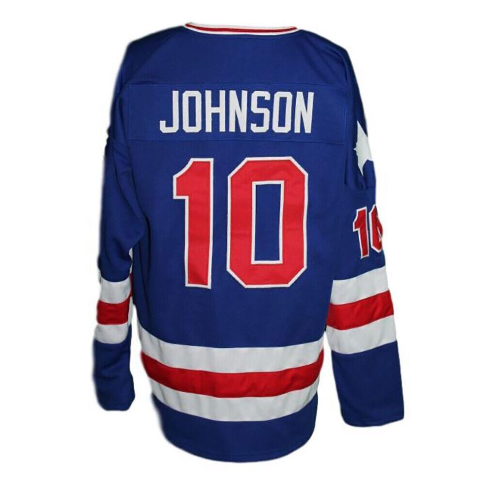 1980 Miracle On Ice Johnson #10 Hockey Jersey Type Custom Name Stitched
