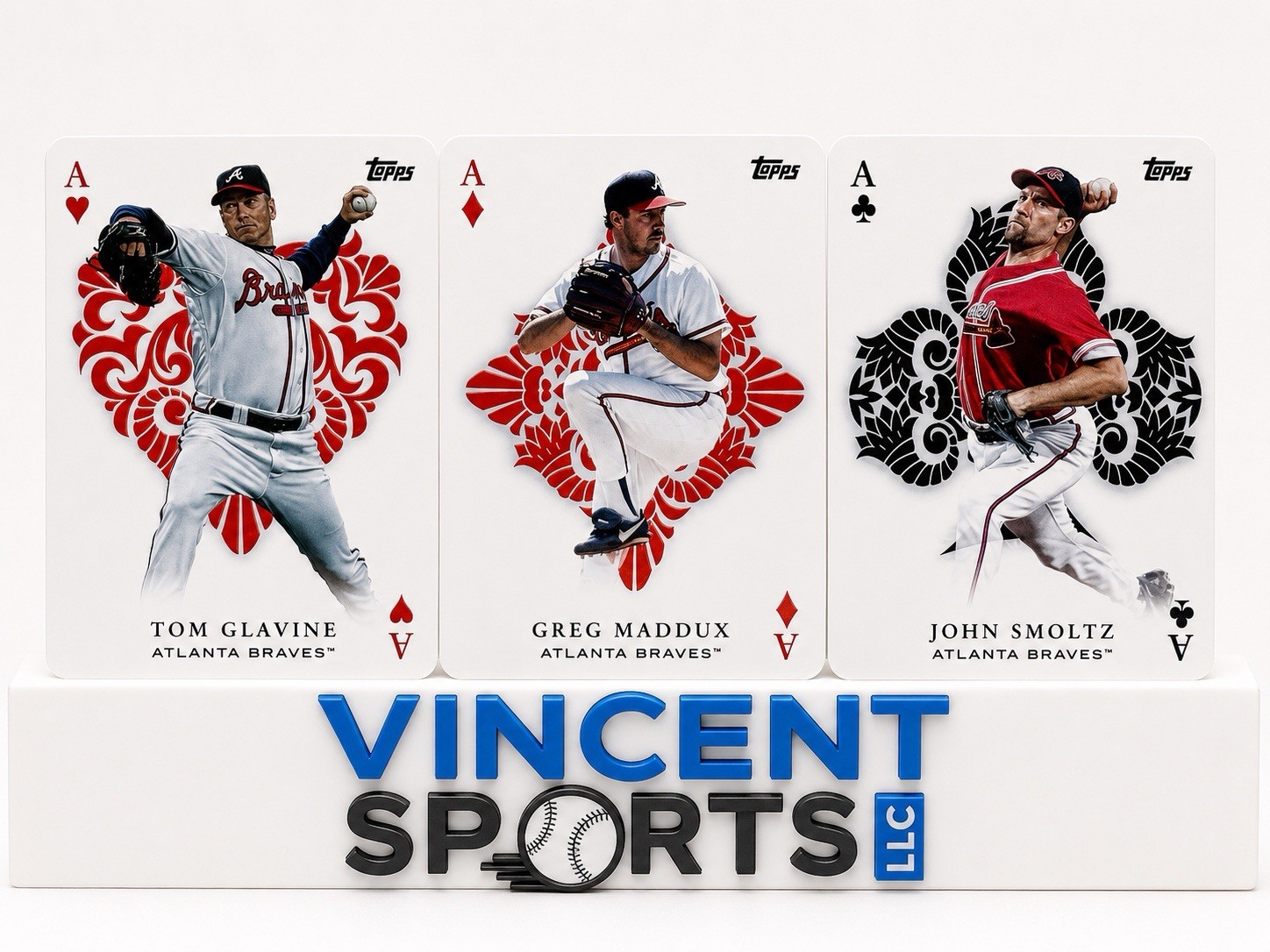(3) Card Lot – Braves 2023 Topps All Aces Greg Maddux Tom Glavine John Smoltz