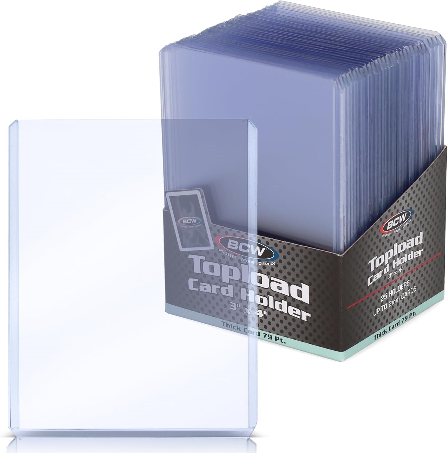 25 BCW Thick Card Topload 79 Pt. Holders 3×4 Quality Rigid PVC Clear Storage NEW