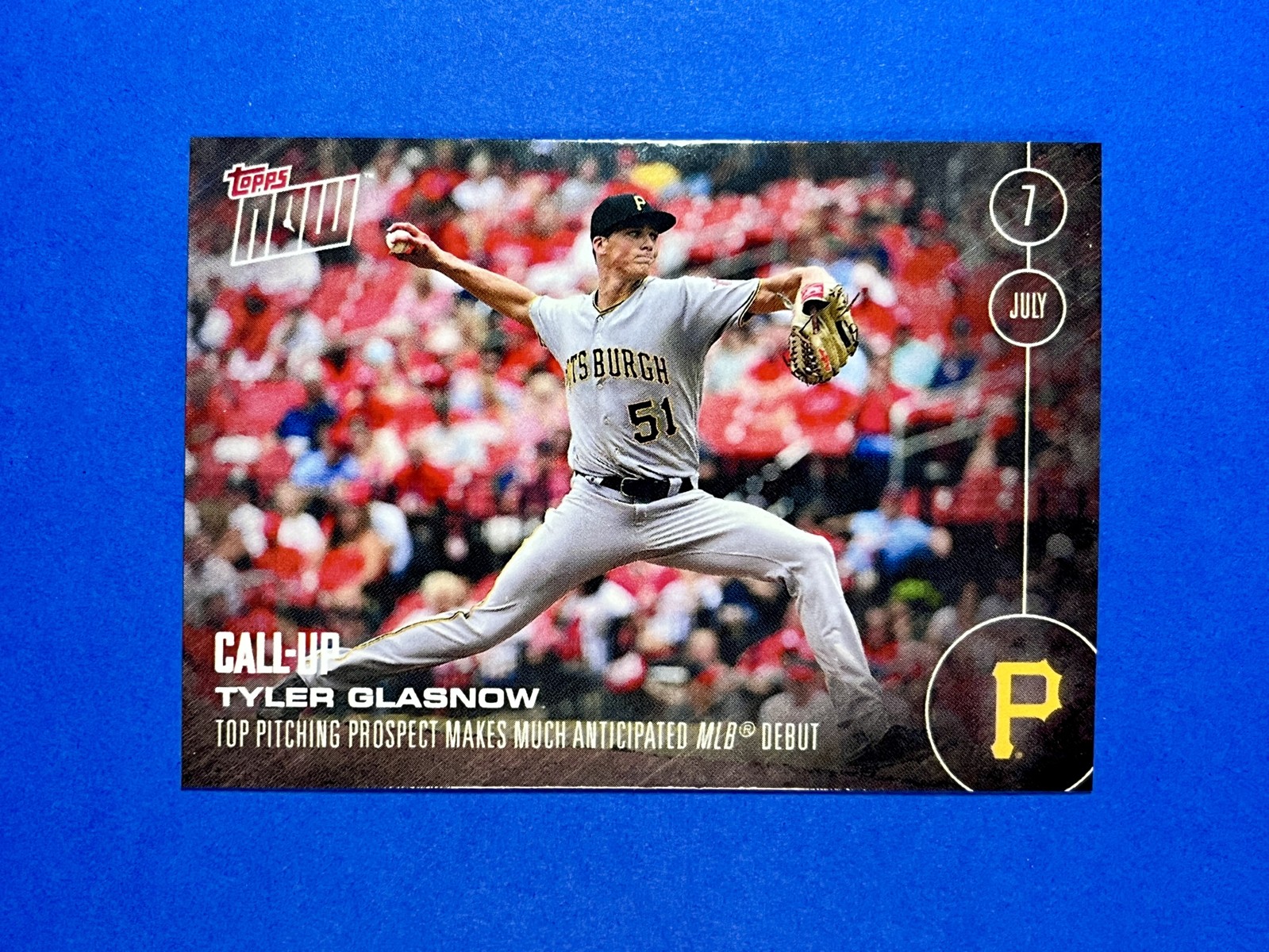 Tyler Glasnow 2016 Topps Now #224 Call Up Debut Rookie Pirates Dodgers RC