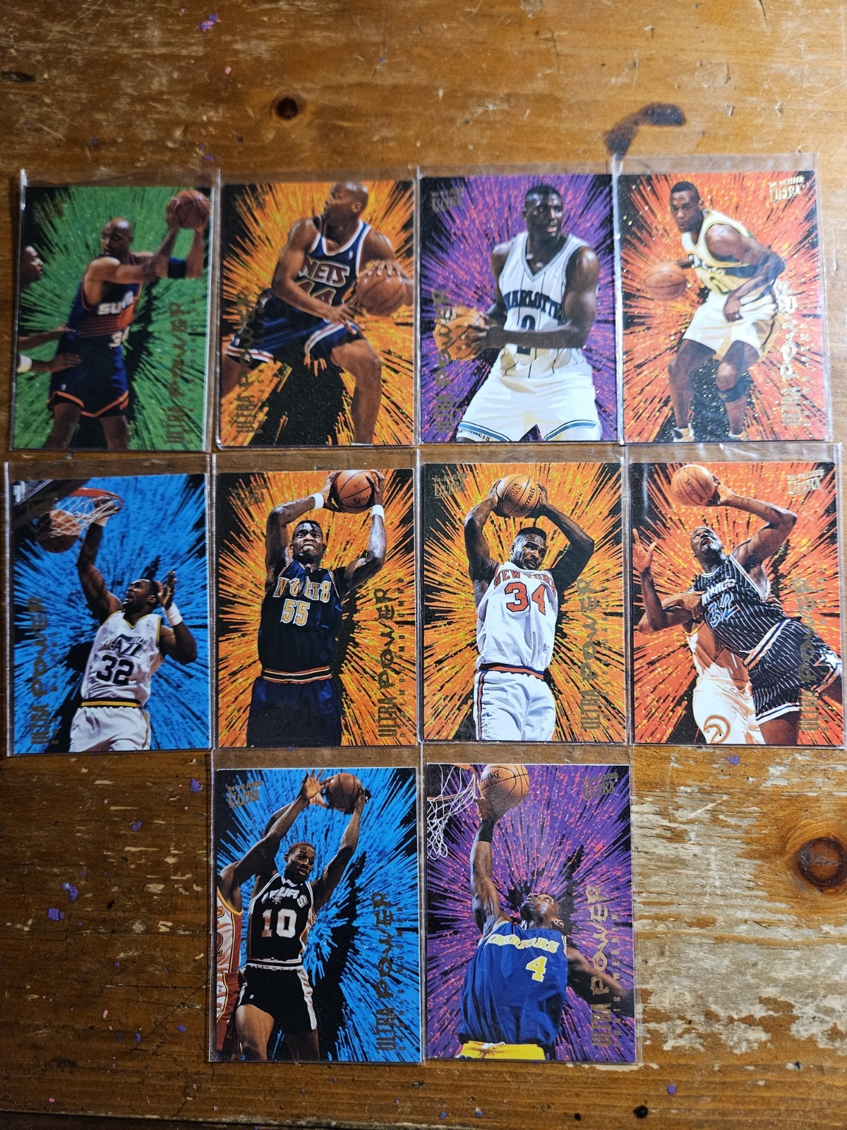 1994-95 Fleer Ultra NBA Ultra Power Collection Set Of 10. Webber, Rodman, O’Neal