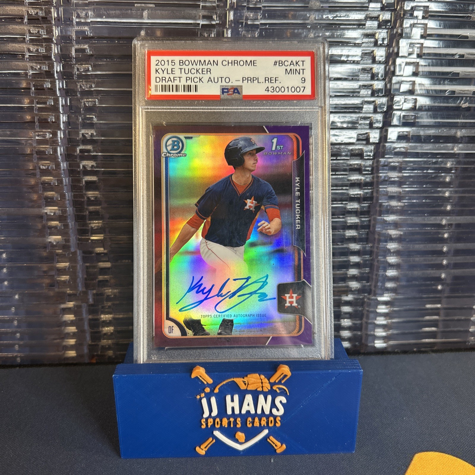 Kyle Tucker 2015 bowman chrome draft pick auto purple 1st bowman auto /250 PSA 9