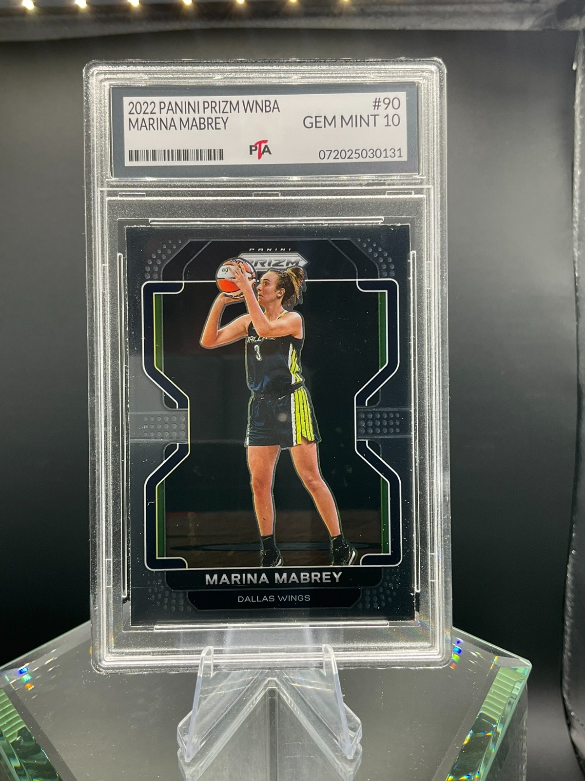 2022 Panini Prizm WNBA #90 Marina Mabrey 2ND Year Card Graded GEM MINT PTA 10🔥