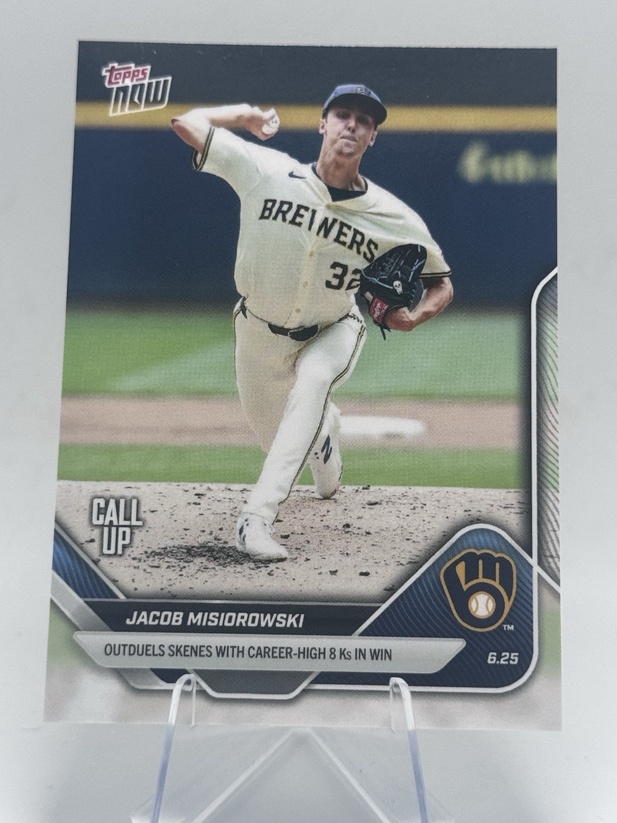 Jacob Misiorowski 2025 Topps Now MLB Call Up #349 ⚾️ Milwaukee Brewers RC