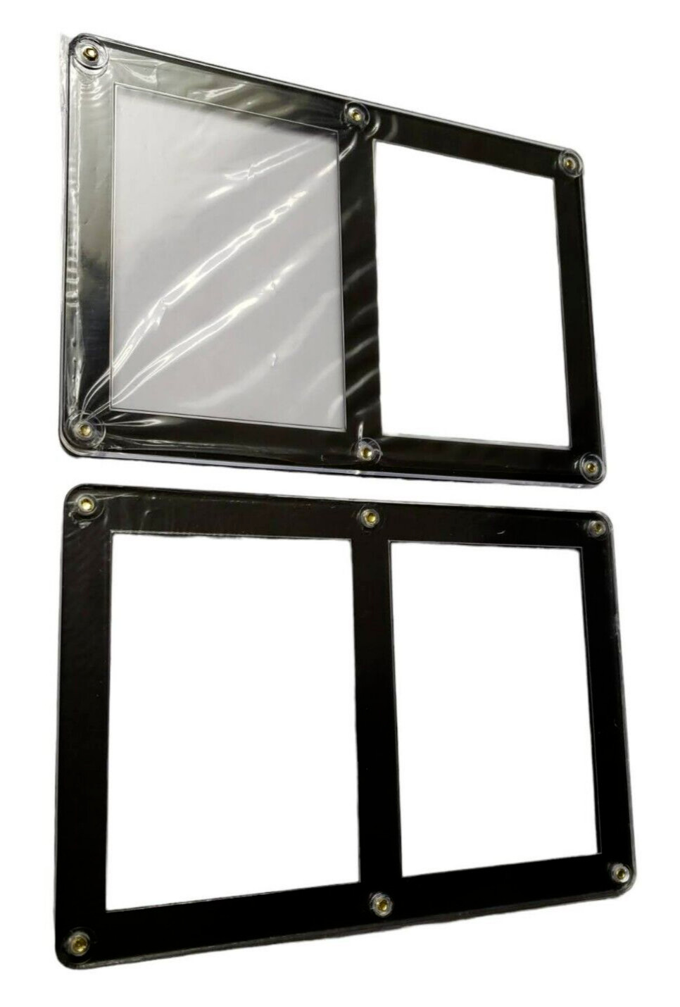 Protecto Double Card Holder SCREWDOWN Crystal Clear Recessed Card Area Lot Of 2