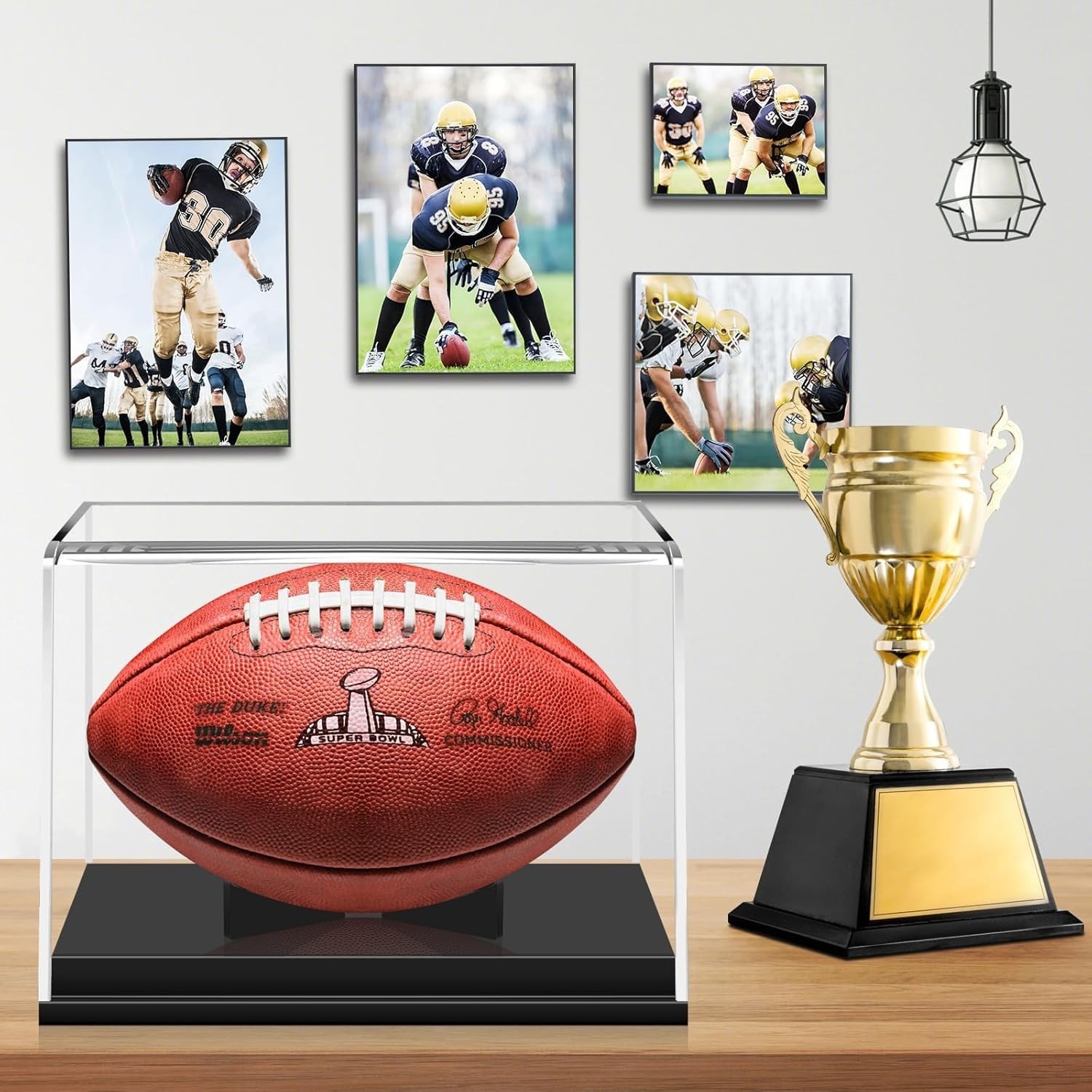 Clear Cube Football Holder – Durable Construction