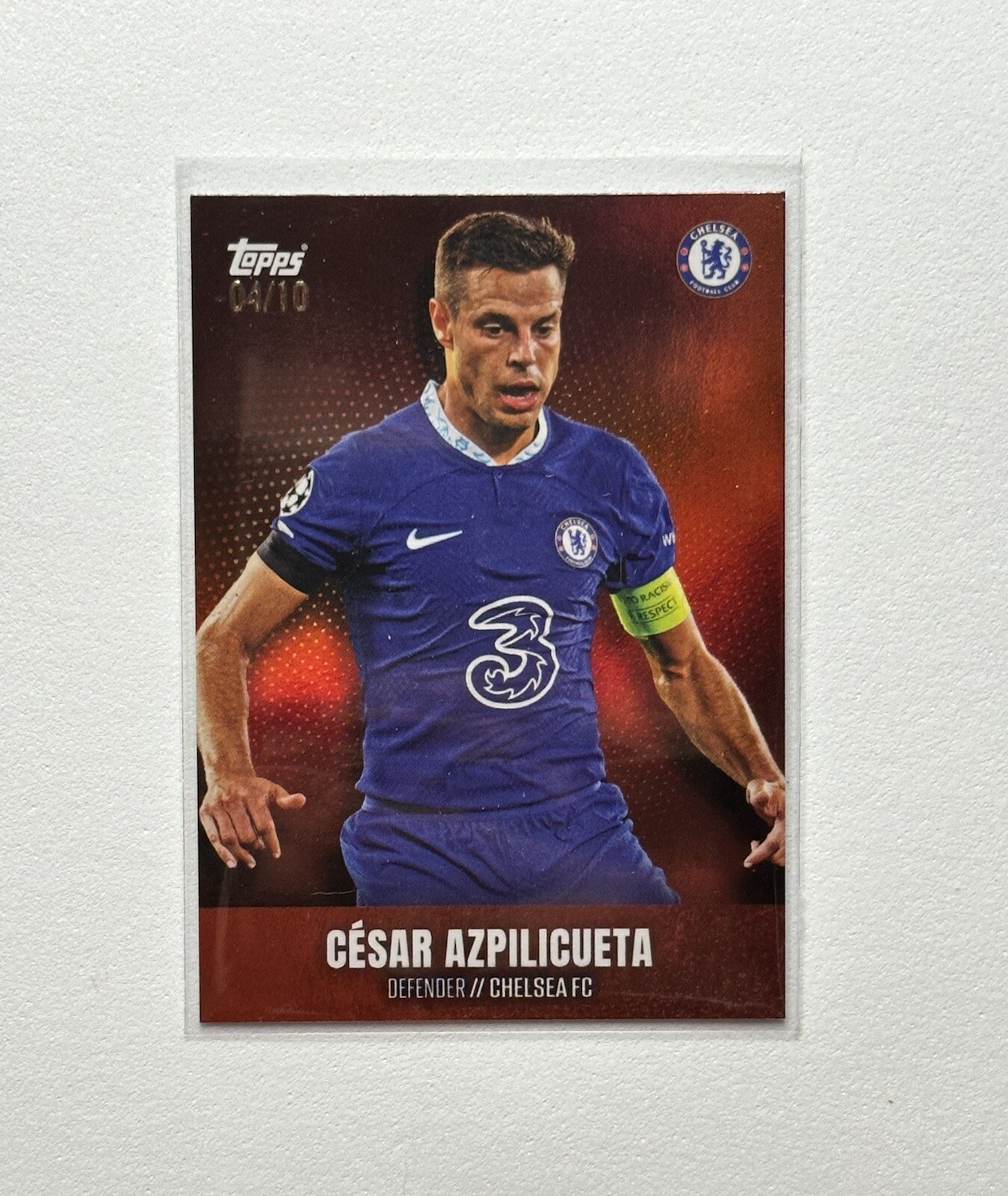2023 Topps Chelsea Team Set Cesar Azpilicueta Red Parallel /10 Legend