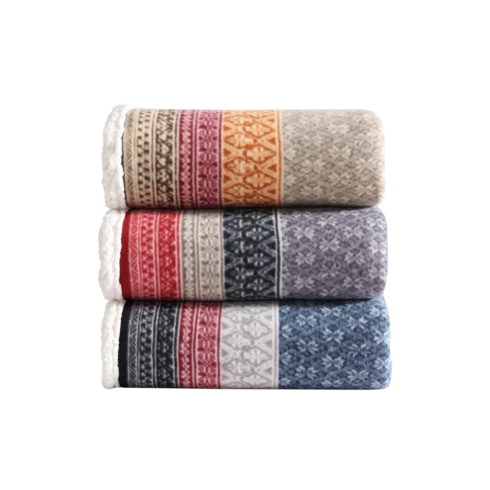 Eddie Bauer – Throw Blanket, Brushed Fleece & 50″ x 70″, Fair Isle Dark Steel