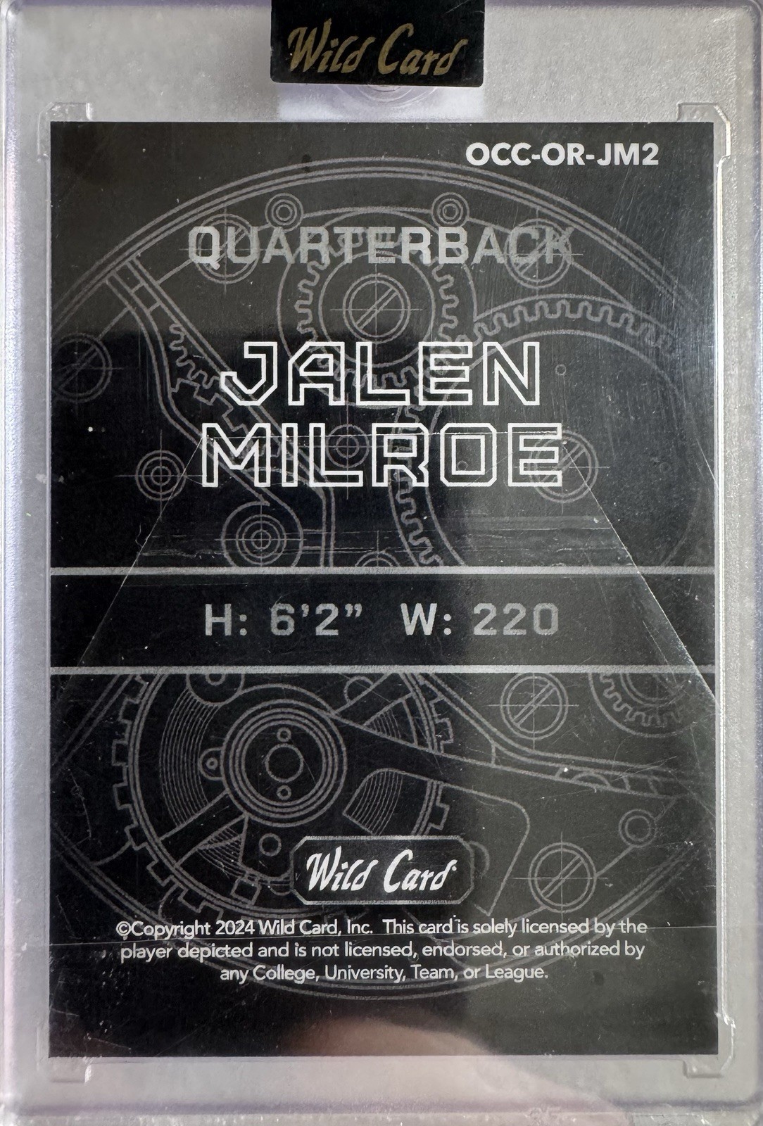 Jalen Milroe-QB-RC•Seahawks•2025 Wild Card QB1 On the Clock•Vertical Orange 1/1