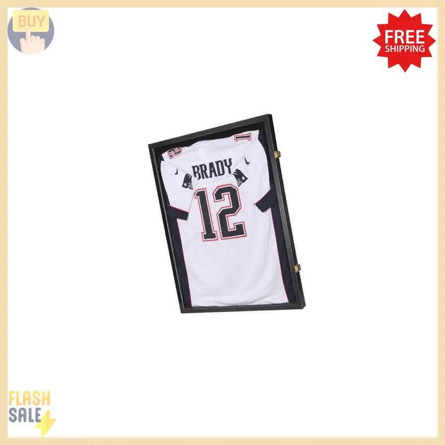 Jersey Wooden Frame Display Case -Shadow Box with 98% UV Protection Acrylic and