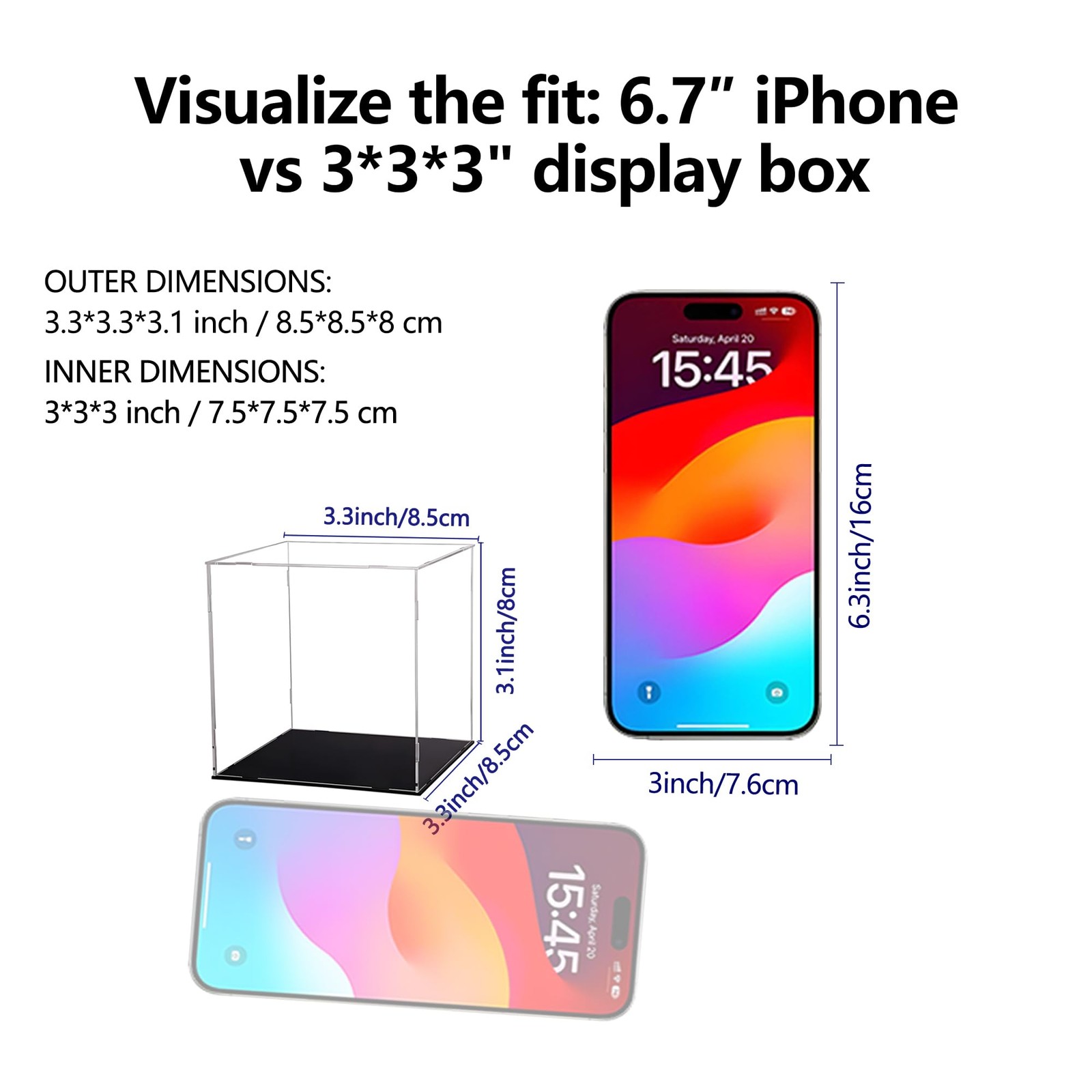 Display Case for Collectibles Assemble Clear Acrylic Alternative Glass Case f…