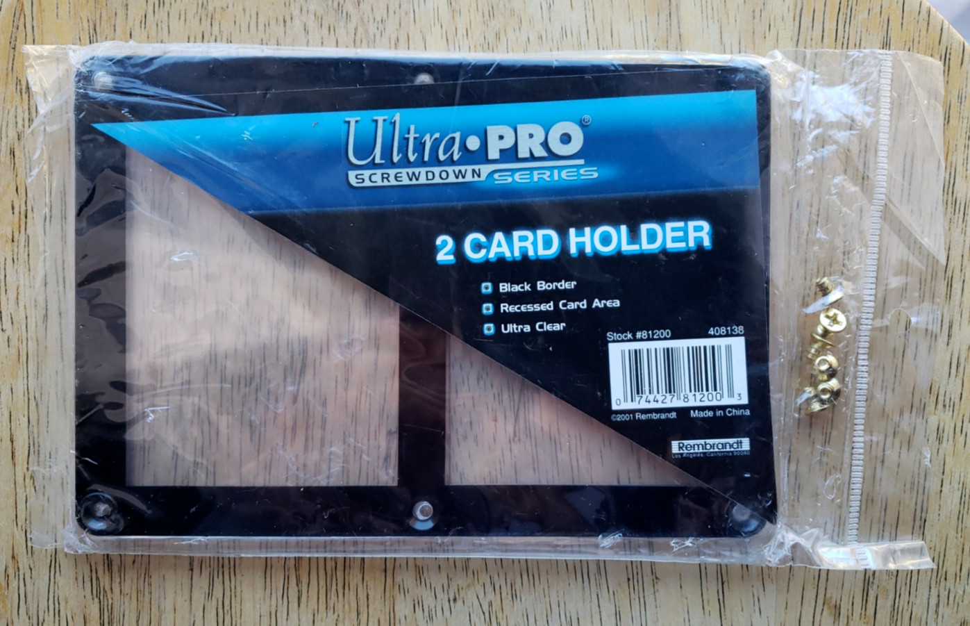 Ultra-Pro 2 Card Holder SCREWDOWN Series Black Border Recessed Ultra Clear NEW