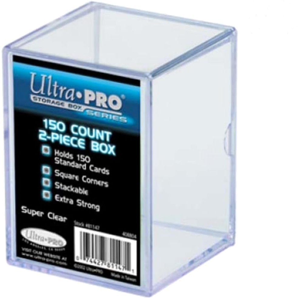 Ultra Pro Stackable 2-Piece Card Storage Box for 150 Trading Cards – Clear