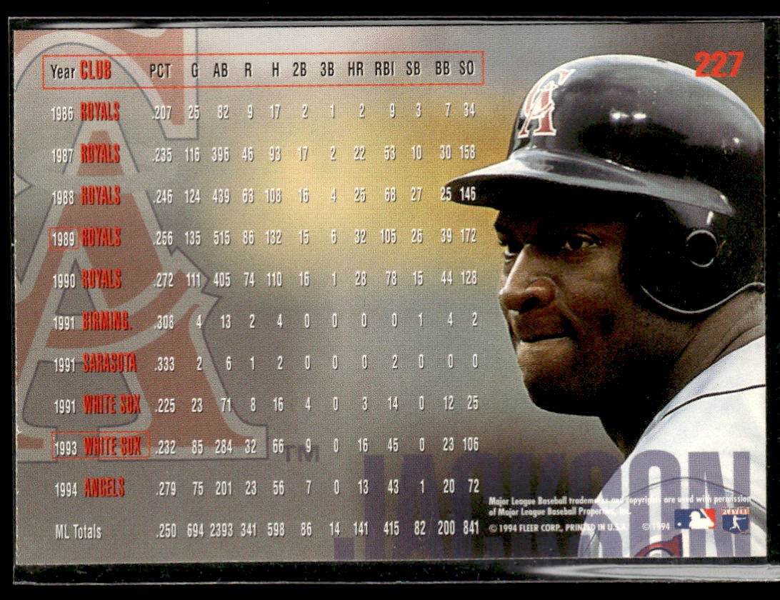 1995 Fleer Bo Jackson #227 NM