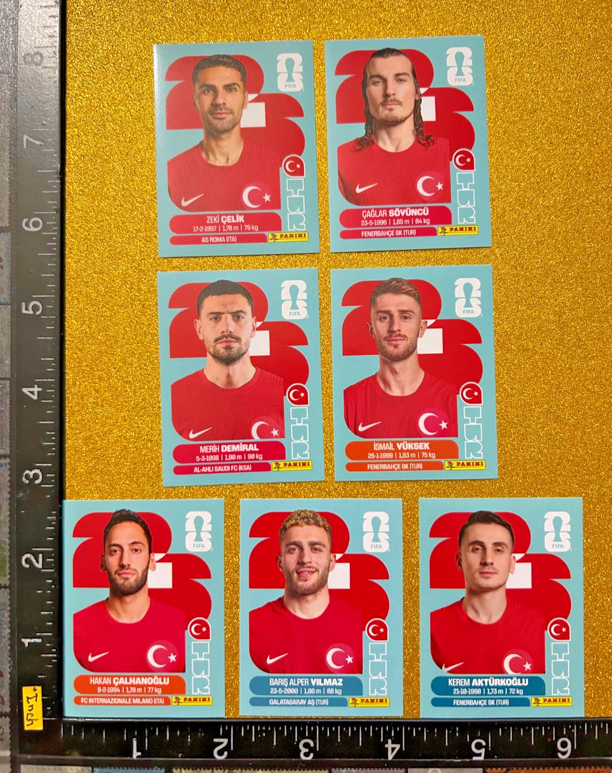 PANINI STICKERS WORLD CUP 2026 USA-MEX-CAN, SET OF 7 BLUE, TURKIYE TEAM