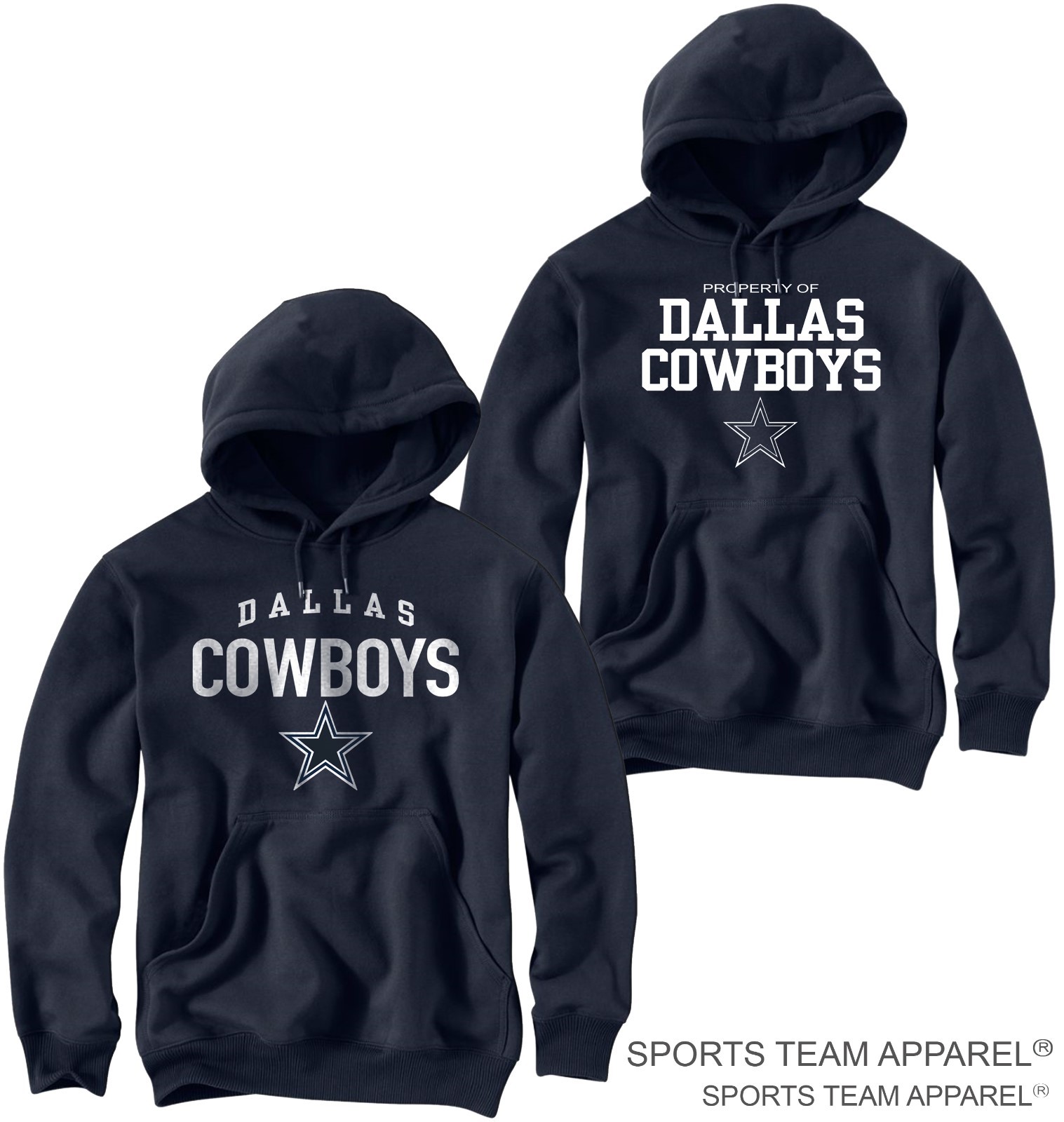 DALLAS COWBOYS JERSEY NAVY BLUE HOODIE SWEATSHIRT