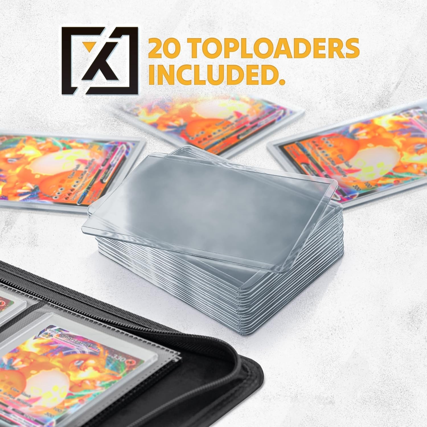 Faux Leather Toploader Binder for TCG & Sports Cards – Large Capacity