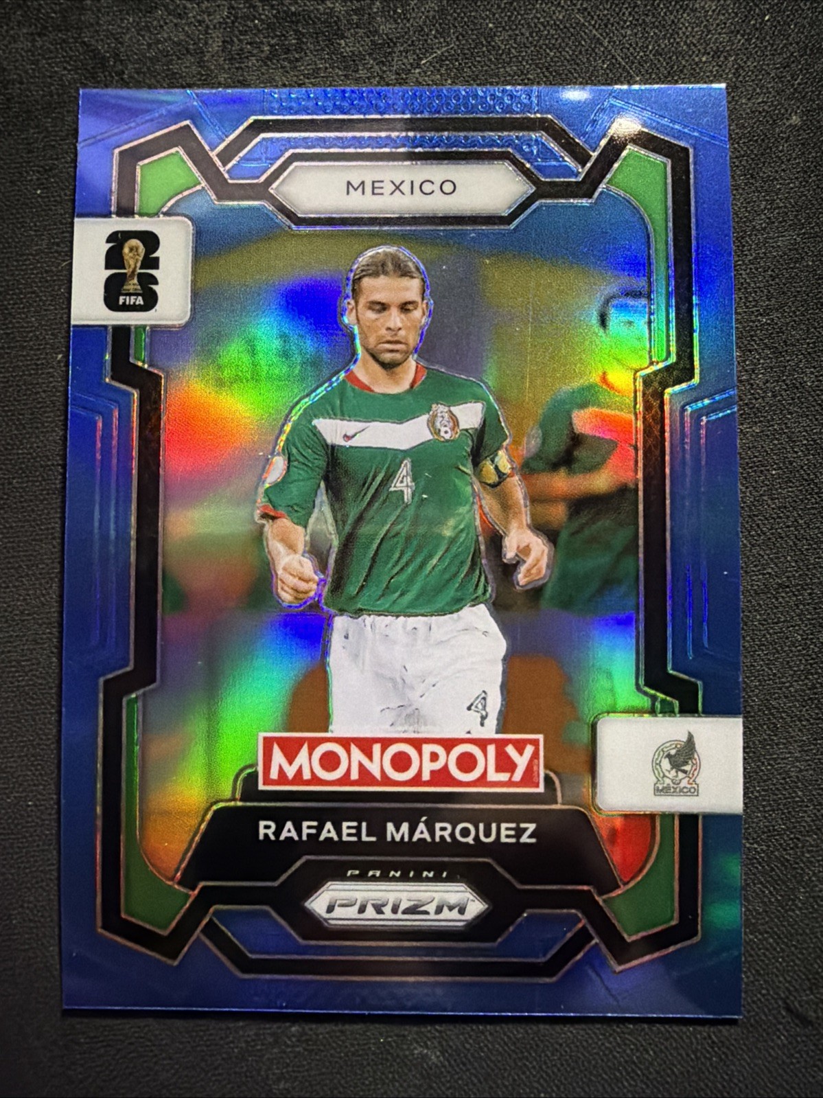 2026 Prizm Monopoly FIFA World Cup Rafael Marquez Boardwalk Blue 04/15 Num Match