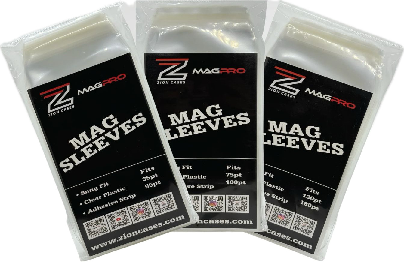 Zion Cases MagPro Mag Sleeves For Cards Sized 35 & 55 Pt. Set of 3 Packs – 300