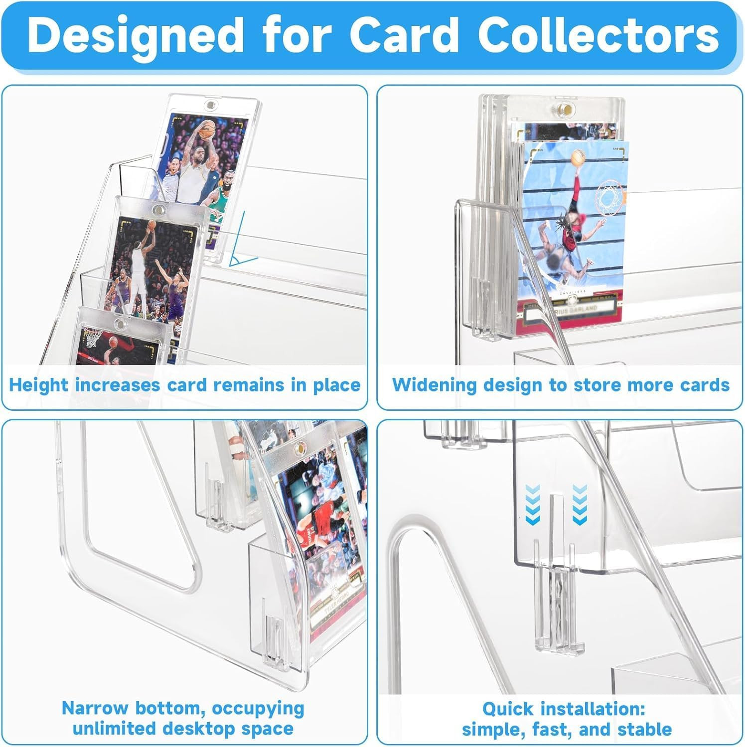 Trading Card Display Stand, Vertical Holder for Card Display Stand Tabletop f…